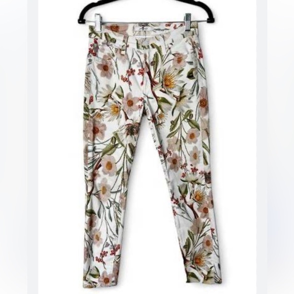 7 For All Mankind Floral Fall Skinny Stretch Jeans pants women size 29 - Picture 6 of 8